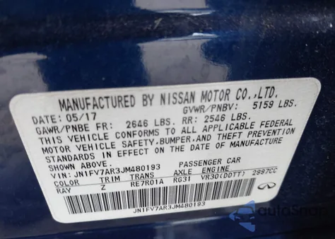 2018 Infiniti Q50 3.0T Red Sport 400 z USA, uszkodzony, nr VIN JN1FV7AR3JM480193